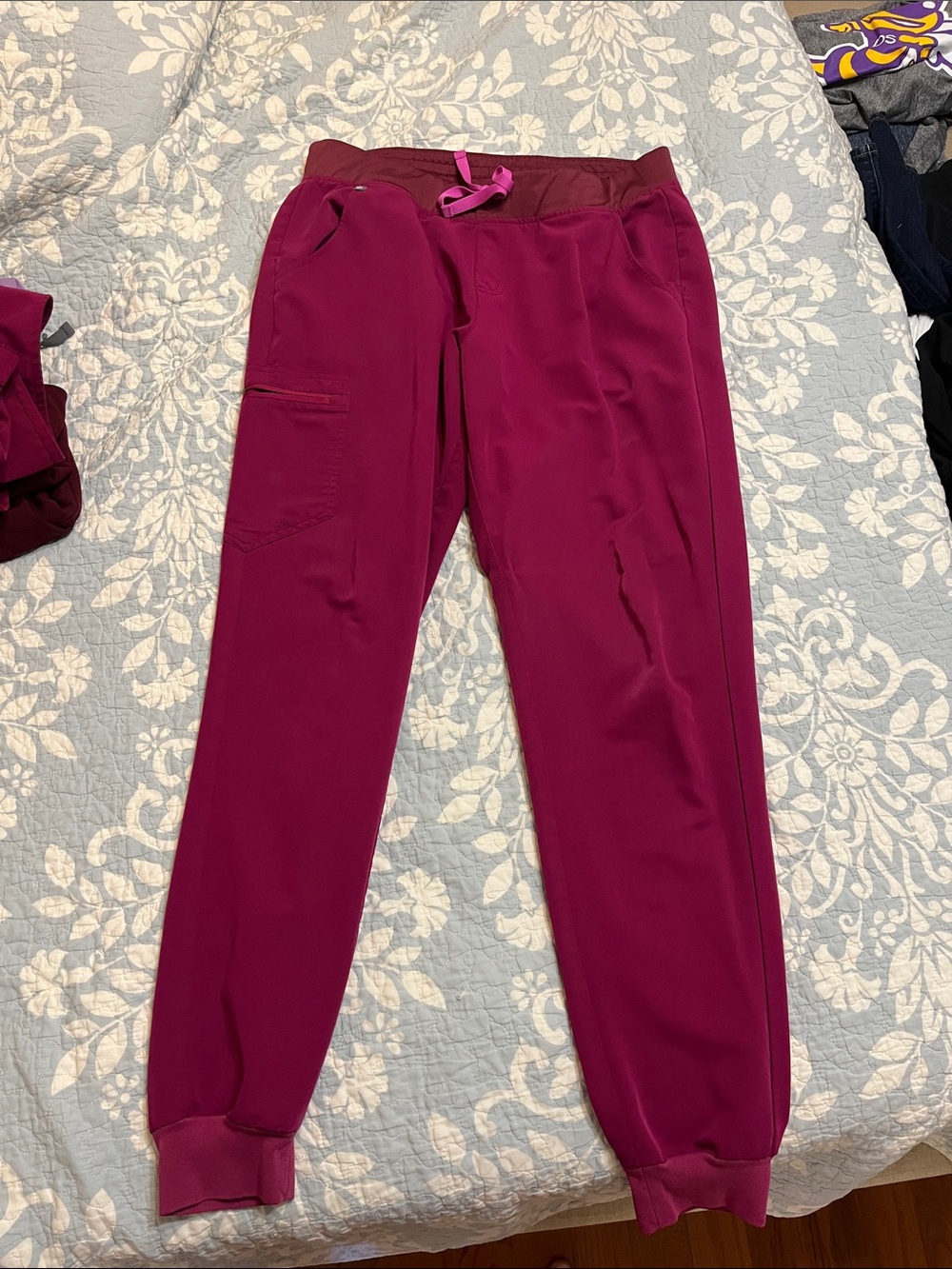 Figs Magenta Drawstring Jogger Pants